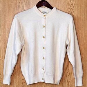 Ivory 100% Cashmere 42" (XL) Cardigan Made in Hawick Scotland S Fisher London